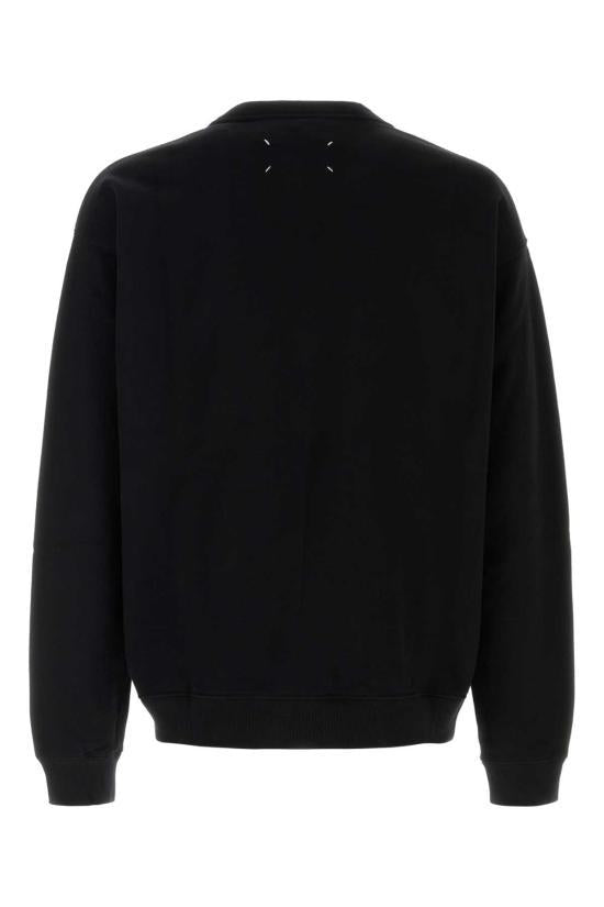 Maison Margiela Black Numbers Logo Sweatshirt Men Cotton Pullover