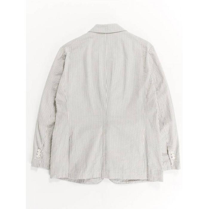Engineered Garments Navy Natural Cotton Seersucker Andover 24S1D006 OR193 SD029