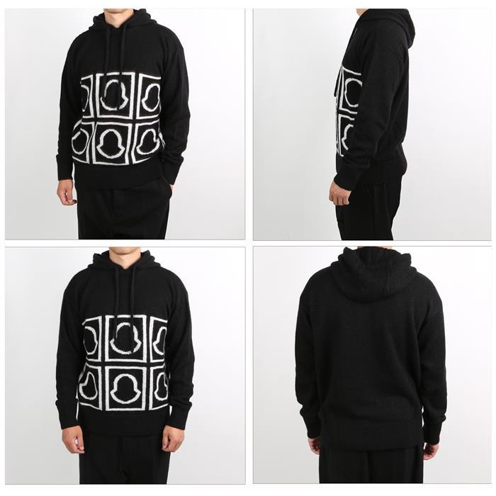 Moncler Logo Knit Hooded Sweatshirt 9C00013 M1240 999