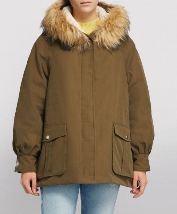 maje Women's Hooded Fur-Trim Parka Jacket MFPOU00713