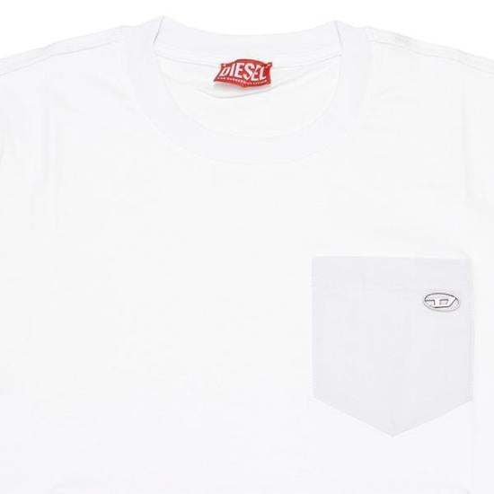 DIESEL Short Sleeve T-Shirt for Men A22478 0AIJU 100 WHITE DOM