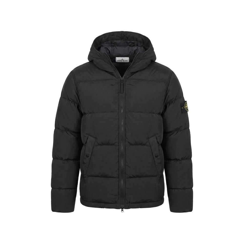 STONE ISLAND Black Down Puffer Jacket Men
