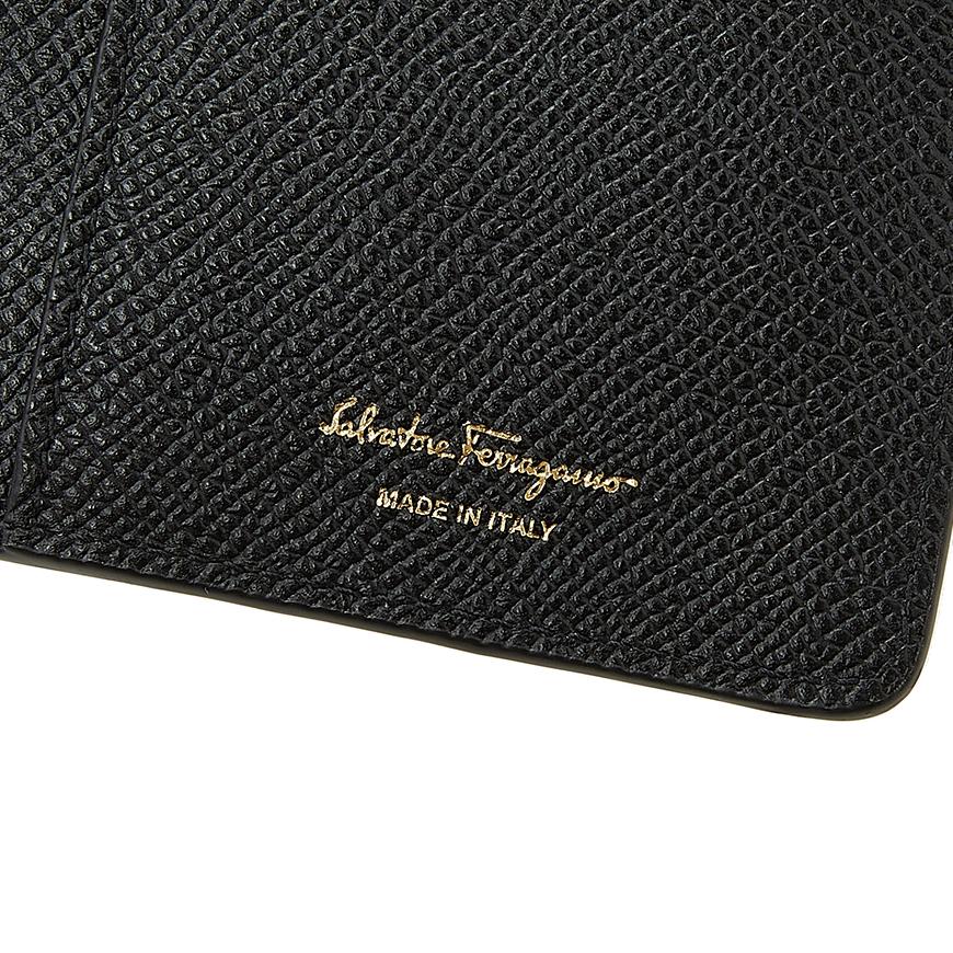 Ferragamo Gancini Leather Continental Wallet Black Women’s