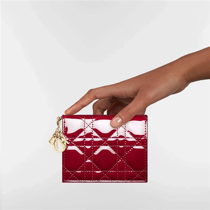 DIOR Lady Gardenia Mini Wallet - Women’s Bi-Fold Leather Wallet
