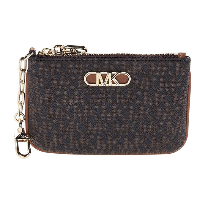 Michael Kors MK Logo Coin Card Wallet Brown PVC Leather
