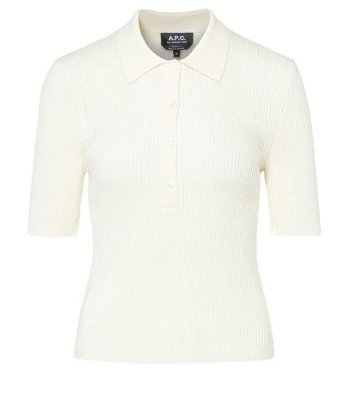 A.P.C. Danae Polo Knit Short Sleeve Sweater