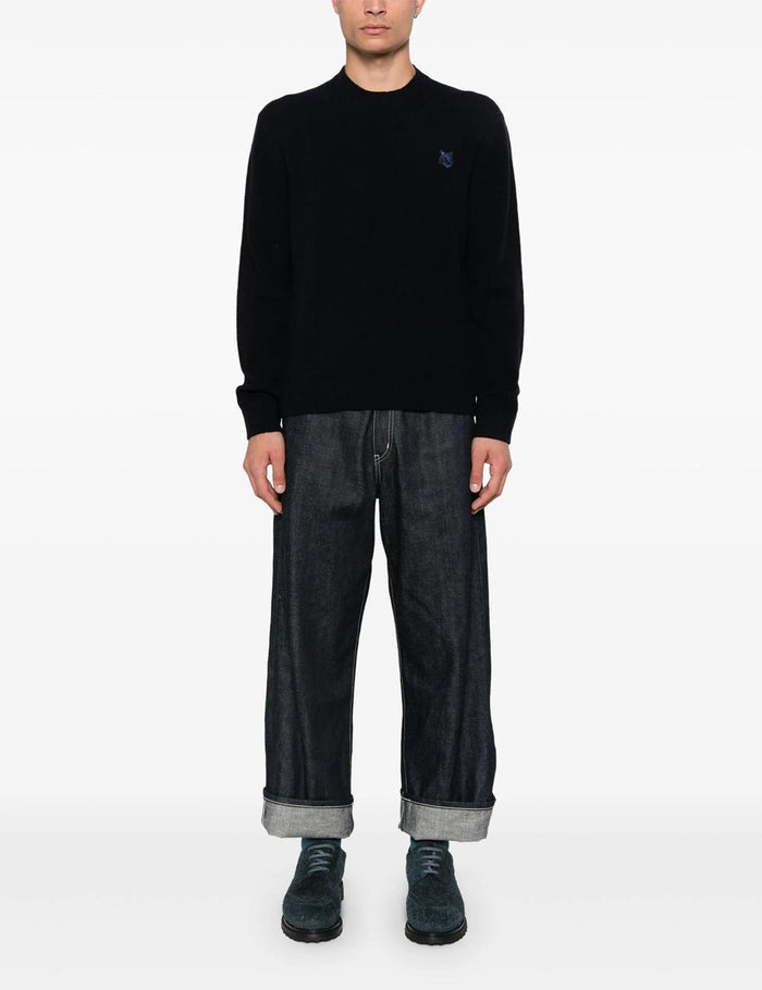 Maison Kitsune Bold Fox Head Patch Lambswool Crewneck Sweater NM00805KT1006 P480