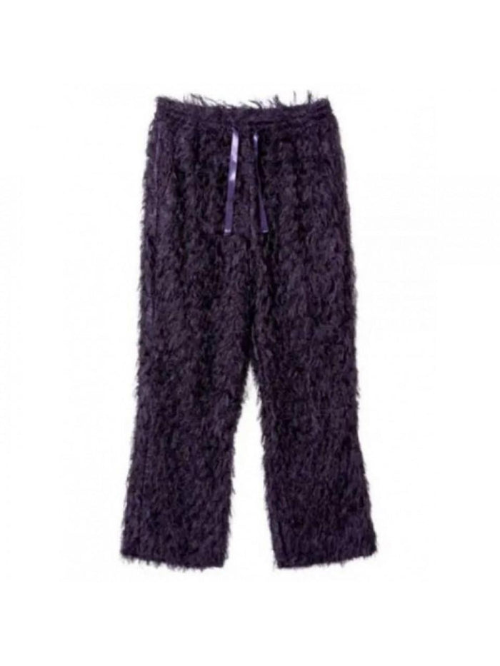 NEEDLES Purple Argyle Fringe Jacquard Drawstring Easy Pants NS122 Purple