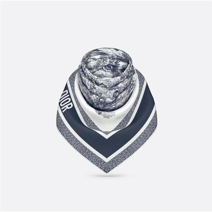 DIOR Toile de Jouy Sauvage 90 Square Silk Scarf 15JOU090I602 C545