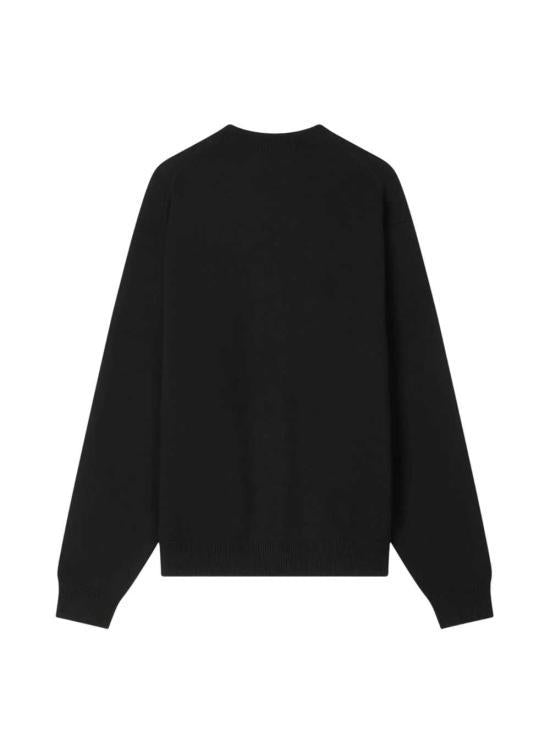KENZO Black Round Neck Knit Sweater for Men FG55PU7853LO99J