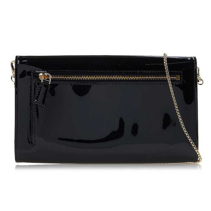 PRADA Patent Leather Mini Clutch Bag Black