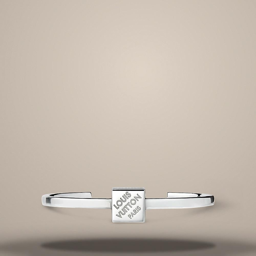Louis Vuitton Sterling Silver LV Cube Bracelet Silver