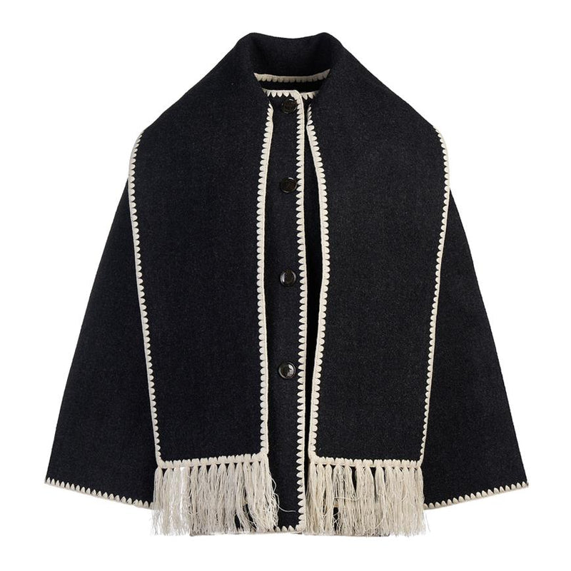 Toteme Women’s Fringe Scarf Wool Jacket