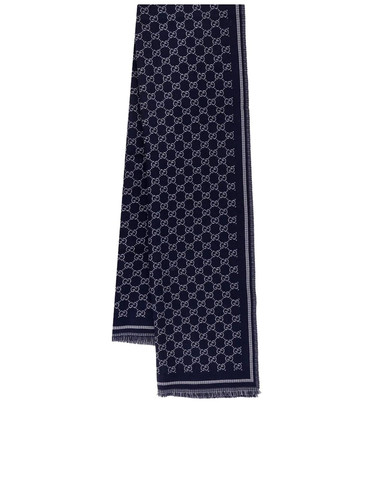 GUCCI Wool Silk Logo Scarf for Men
