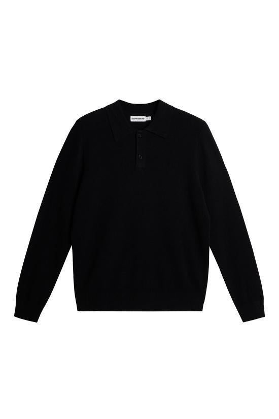 J LINDEBERG Men's Round Neck Knit Sweater FMKW152689999 BLACK DOM