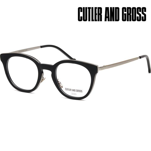 Cutler and Gross Matte Black Acetate Square Eyeglass Frames Unisex CG1275 003