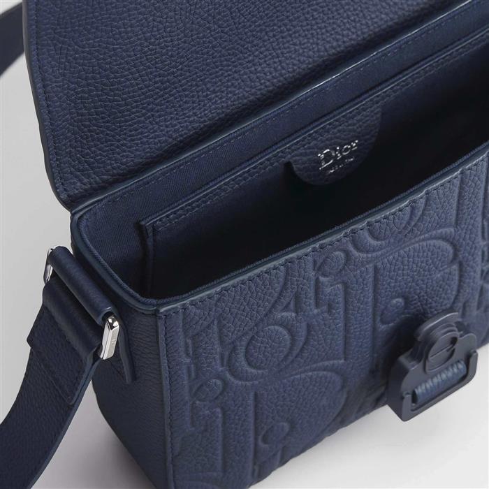 DIOR Saddle Flap Messenger Bag Small Crossbody Leather Black