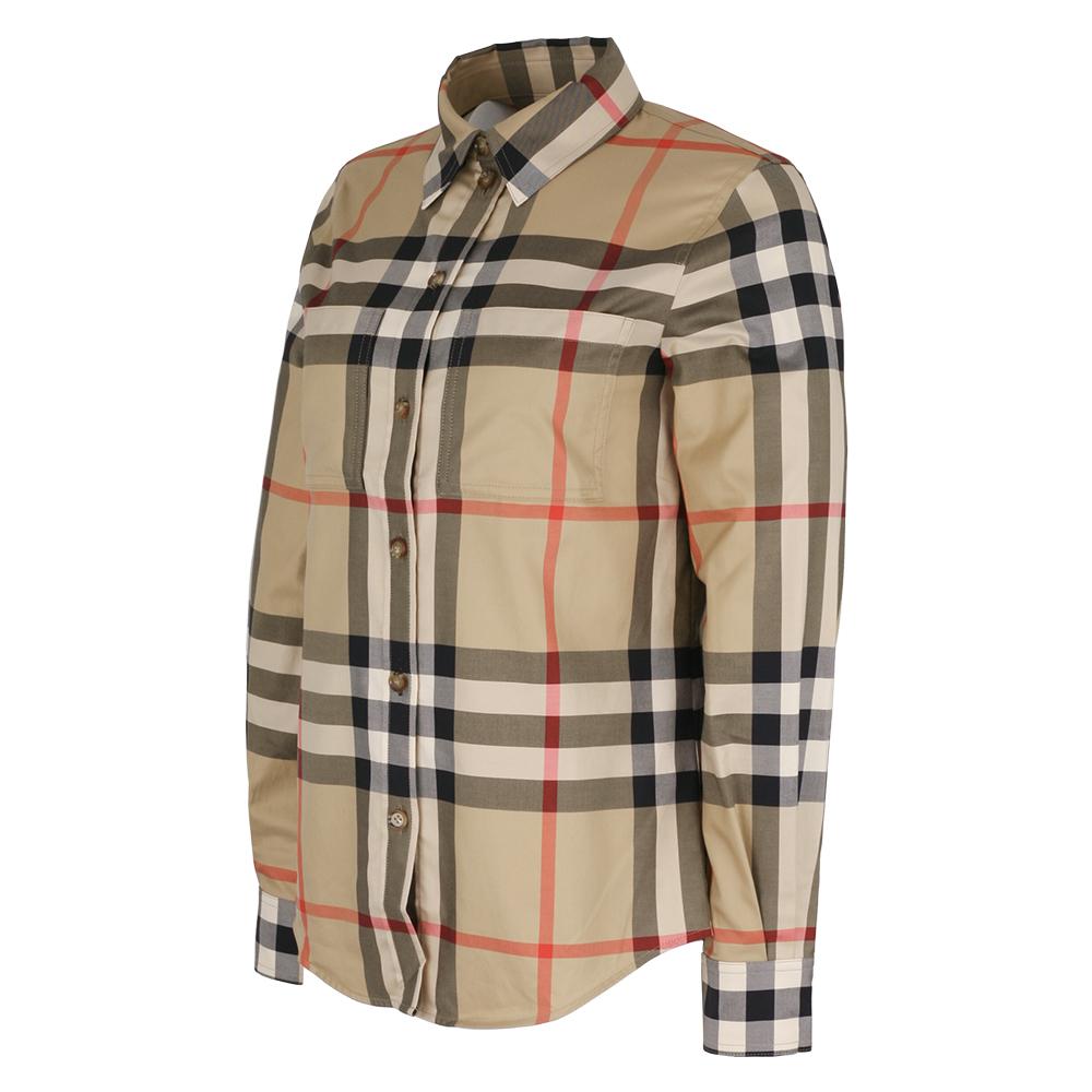 BURBERRY Women’s Check Motif Cotton Shirt