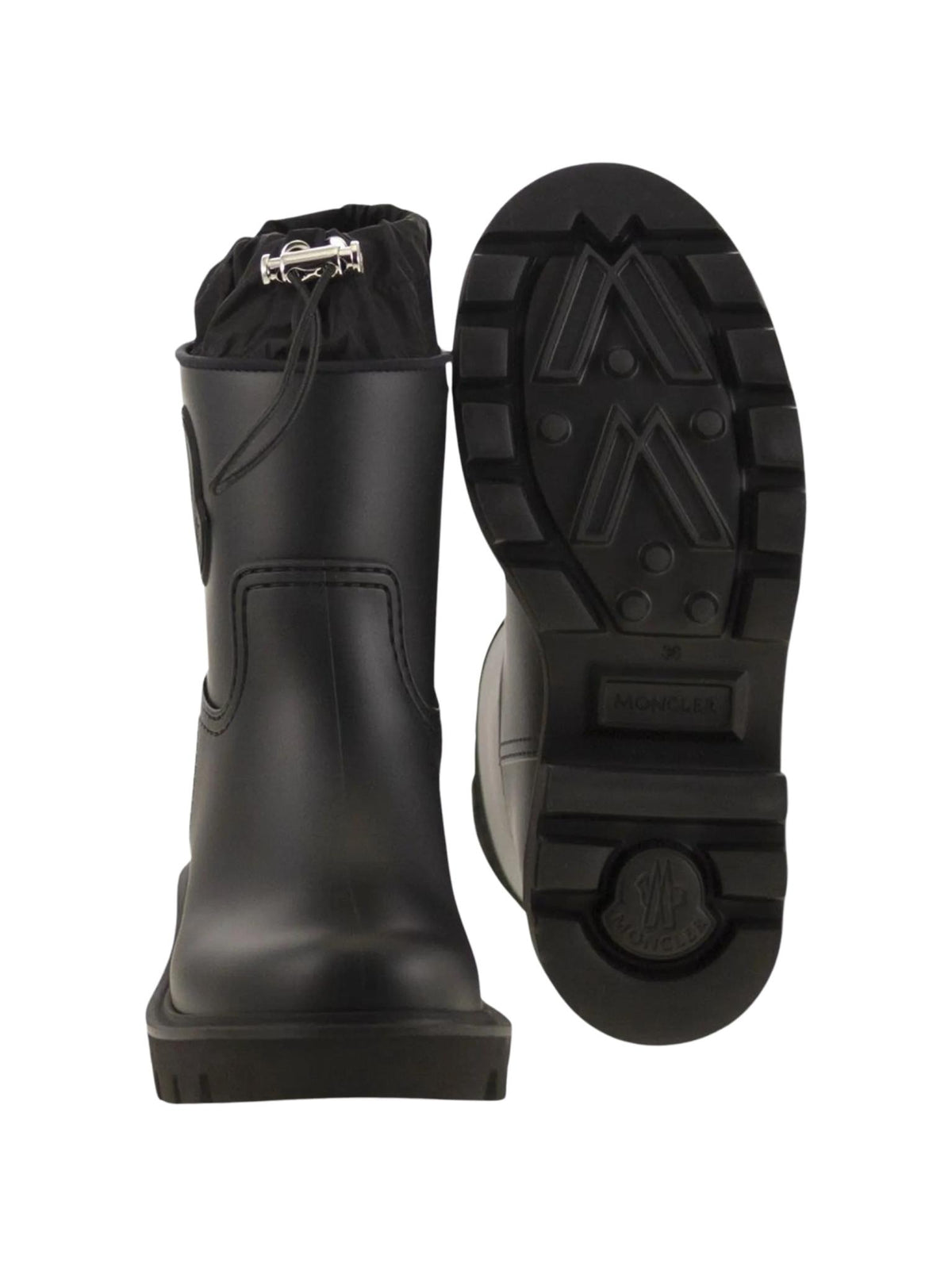 Moncler Black Leather Mid-Calf Boots