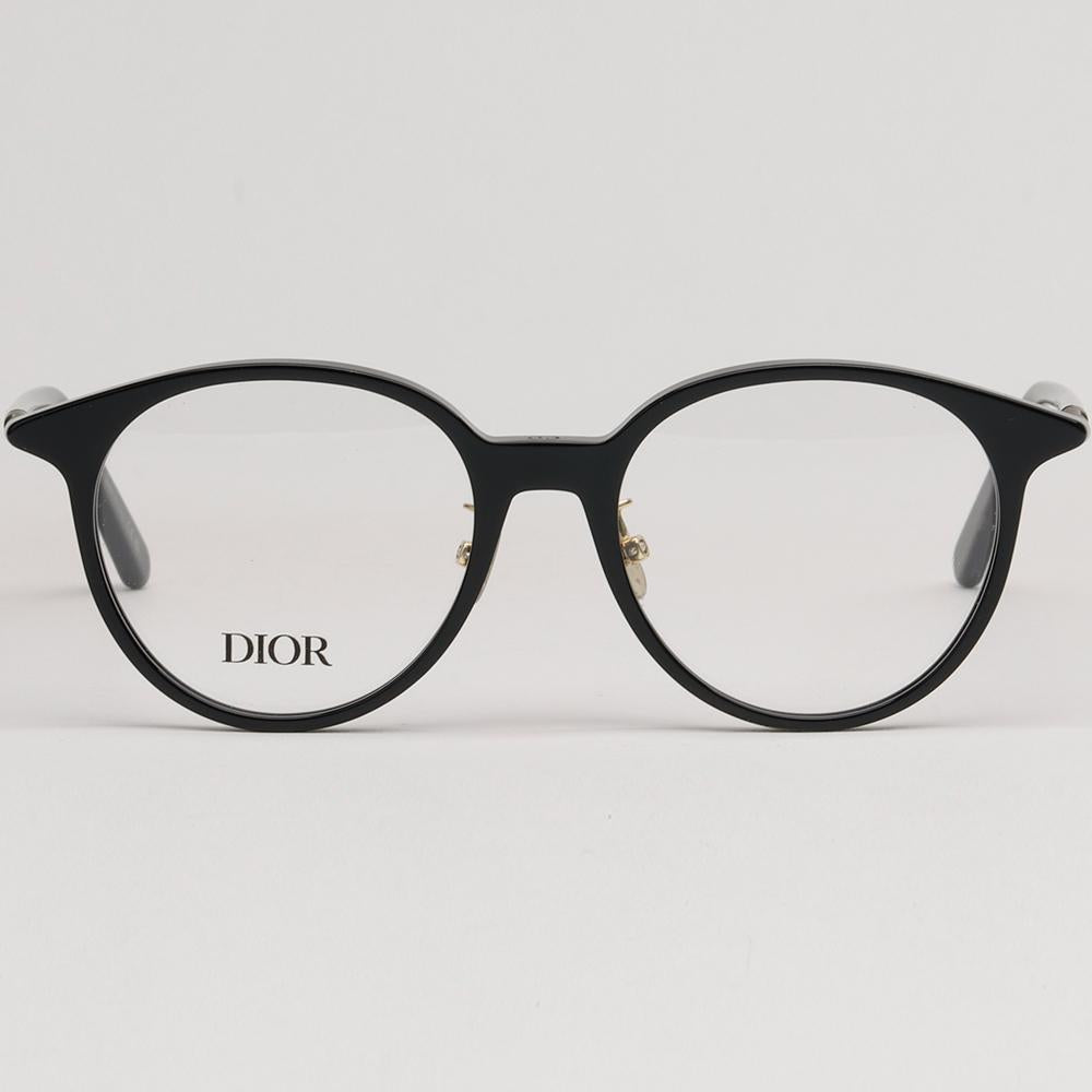 DIOR Round Acetate Eyeglass Frames Asian Fit Unisex Black CD50100F