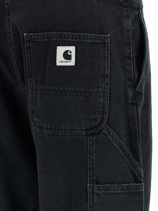 CARHARTT WIP Blue Stone Bleached Pierce Denim Pants Black