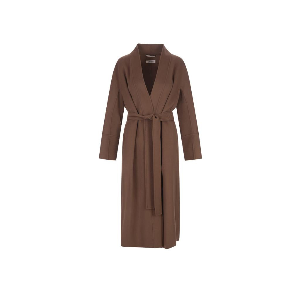 Max Mara Women's Brown Belted Wool Coat 2390160839 095