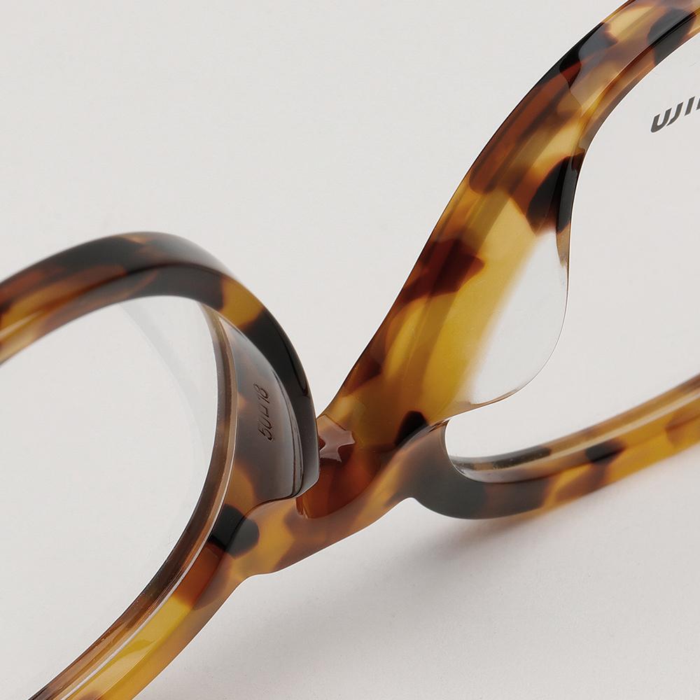 Miu Miu Havana Round Acetate Eyeglass Frames Unisex MU02WVF 19P 1O1