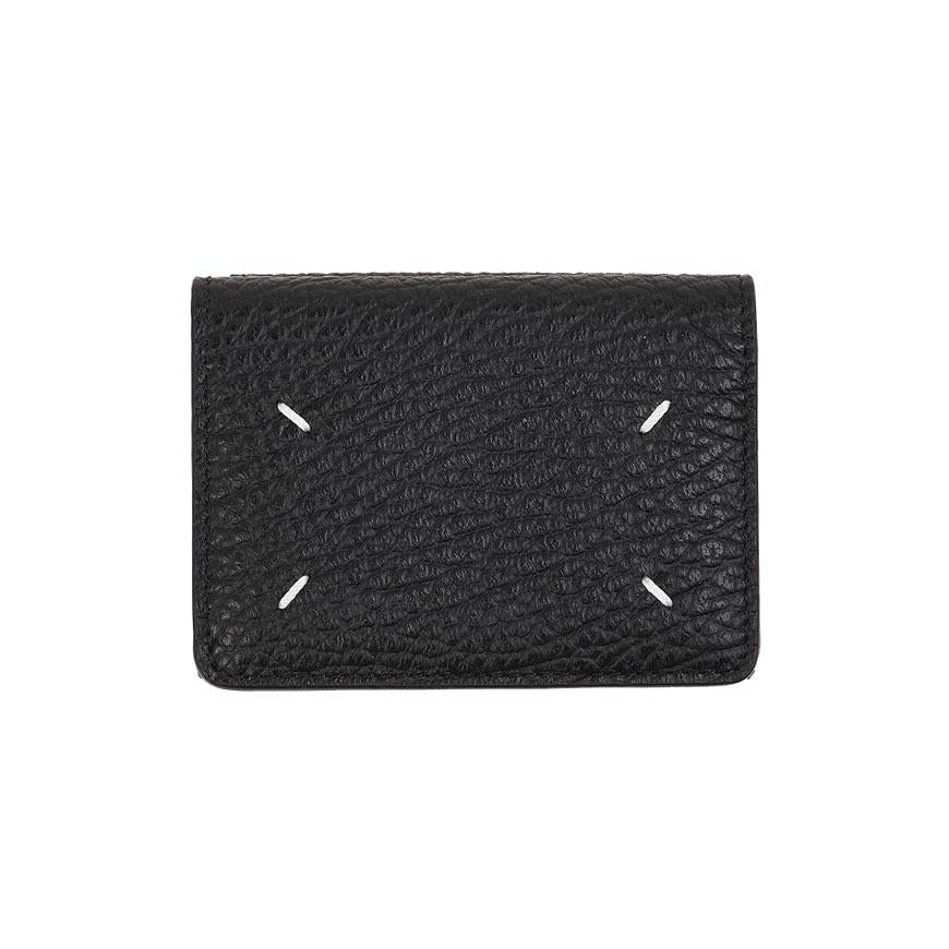 Maison Margiela Unisex Four-Stitch Leather Bifold Wallet Black