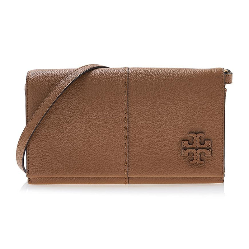 Tory Burch McGraw Leather Crossbody Bag Brown