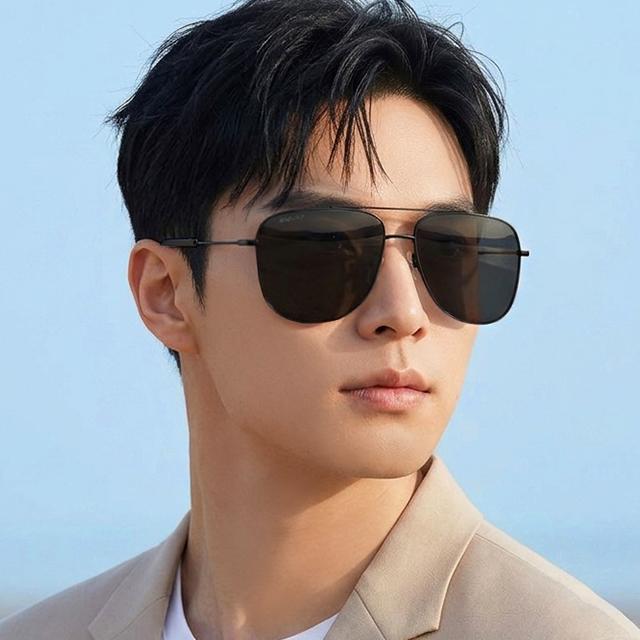 BALLY Polarized Double Bridge Aviator Sunglasses Black Unisex