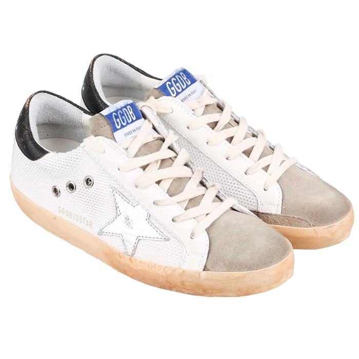 GOLDEN GOOSE Women's Silver Star Black Heel Tab Low-Top Sneakers GWF00101 81772
