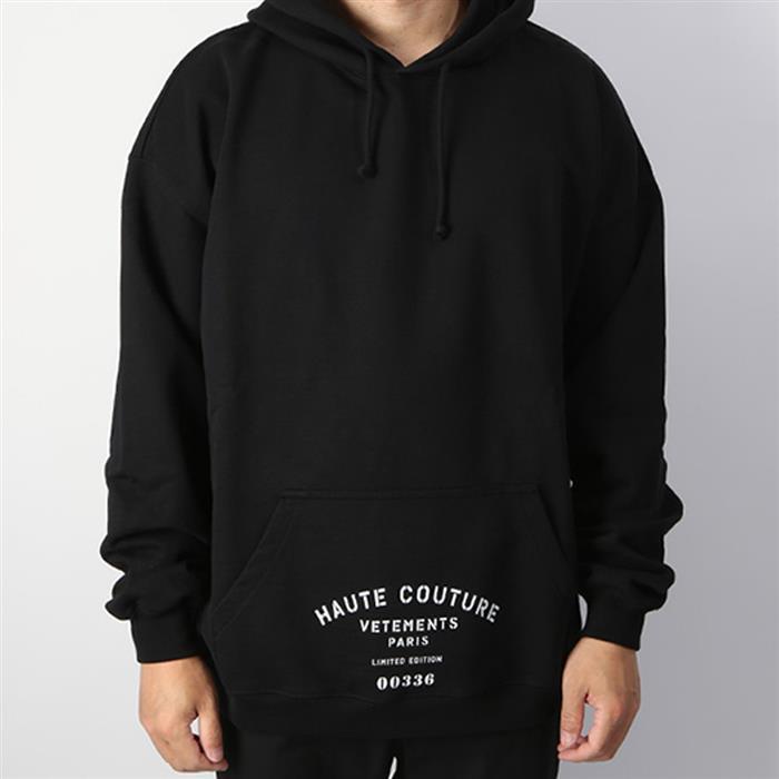 Vetements Black Maison de Couture Logo Hoodie