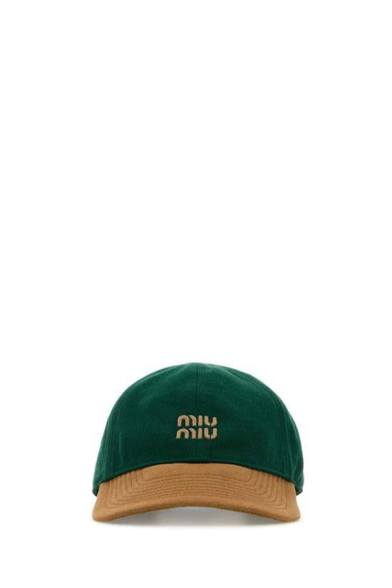 Miu Miu Logo Cotton Baseball Cap 5HC369 2CWC F04Z5 DOM