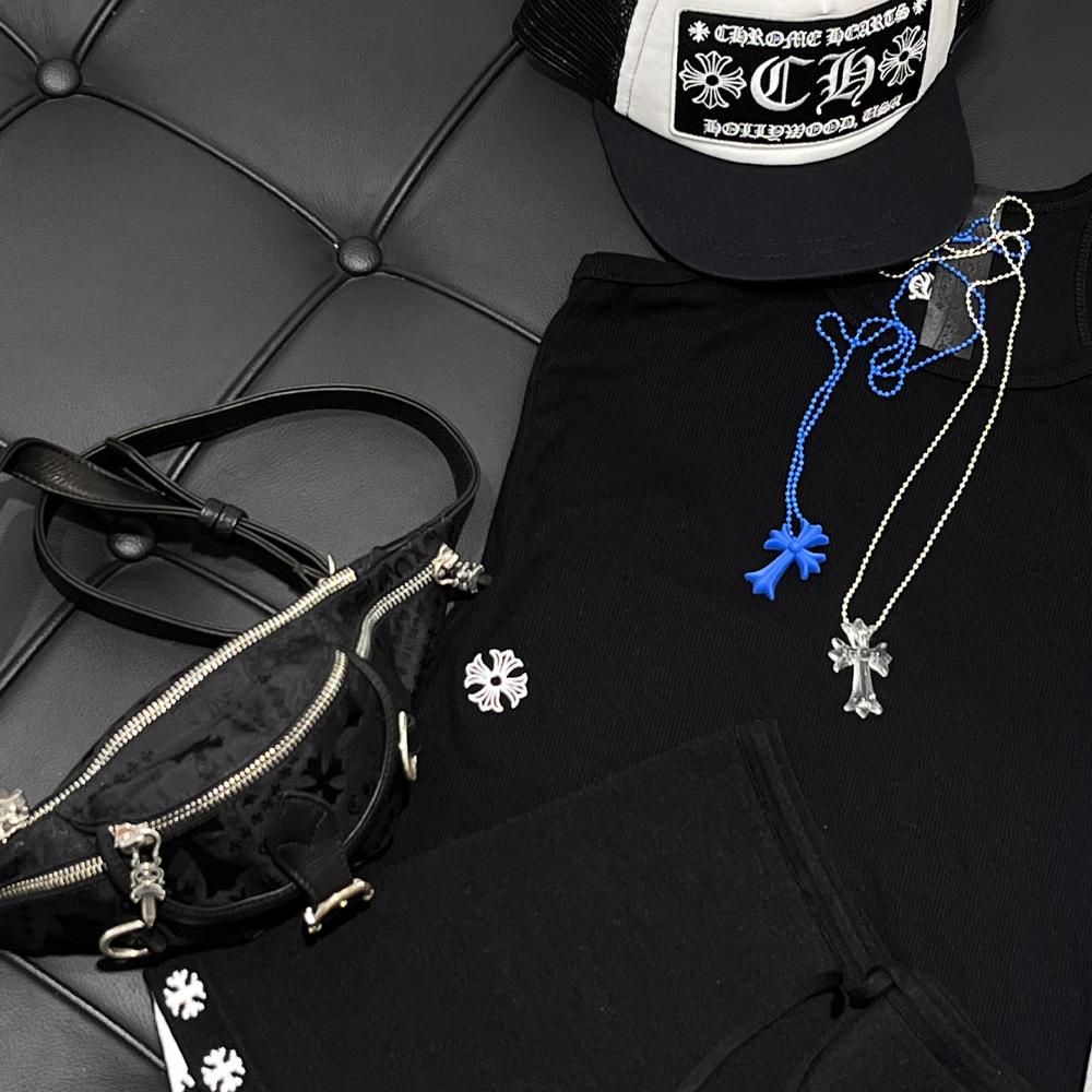 Chrome Hearts Cross Stitch Sleeveless Tank Top Black S