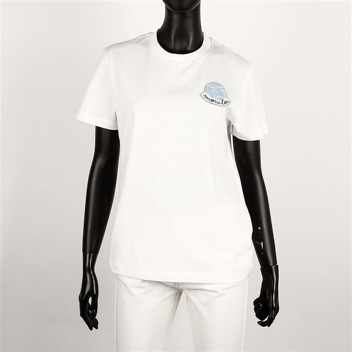 Moncler Logo Patch Short Sleeve T-Shirt White