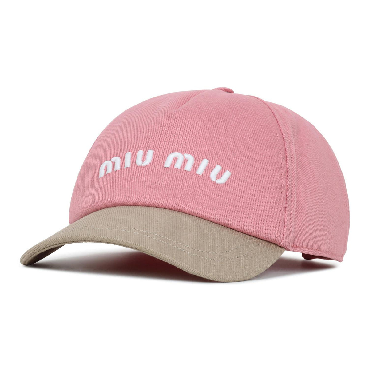 Miu Miu Begonia Pink Corde Drill Baseball Cap