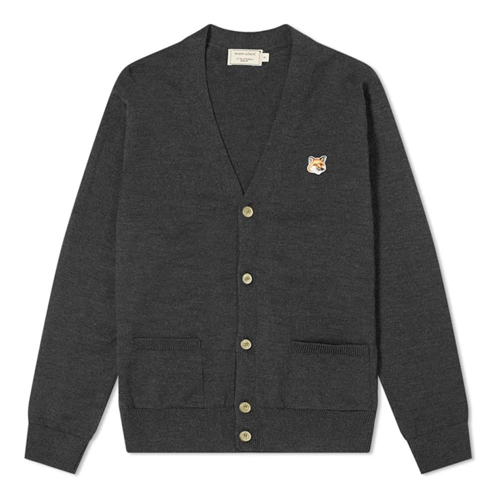 Maison Kitsune Fox Head V-Neck Cardigan GU00542KT1036 H190