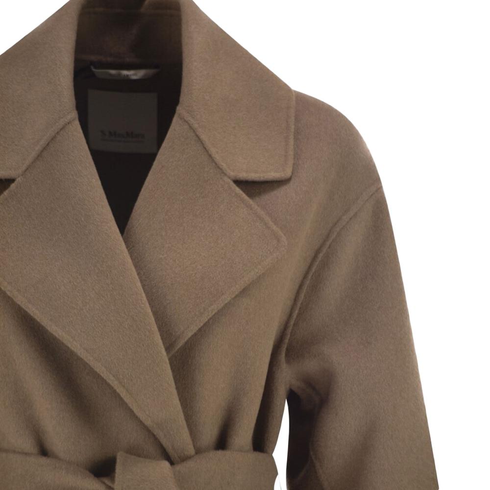 Max Mara Dark Wood Virgin Wool Robe Coat 2619011091 098