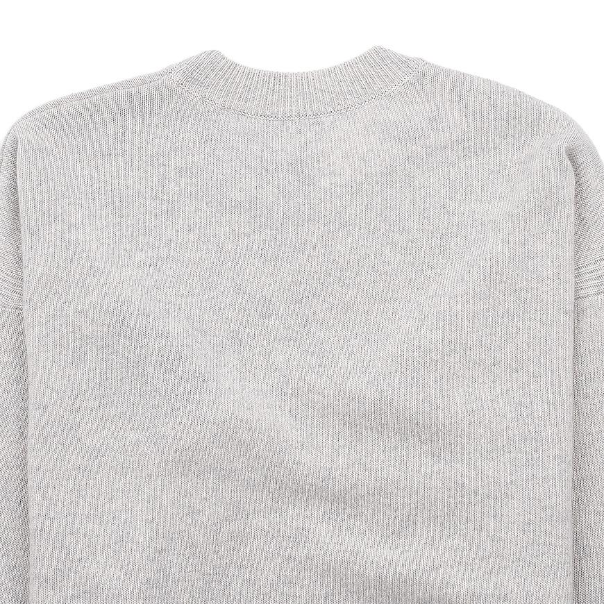Maison Kitsune Fox Head Logo Crewneck Knit Sweater Light Gray Women