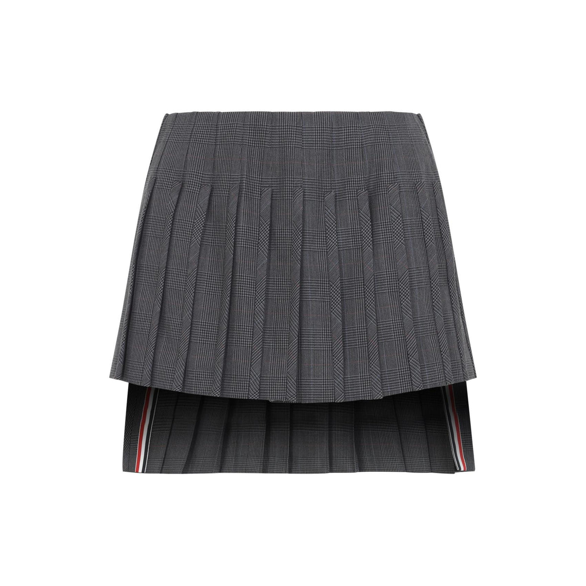 THOM BROWNE Gray Wool Mini Skirt