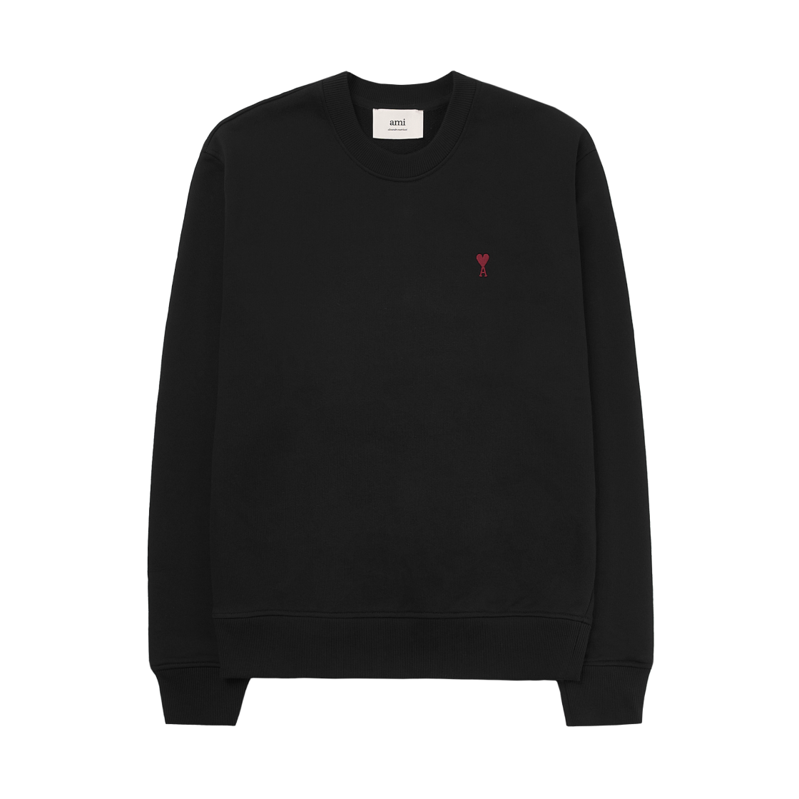 AMI Small Heart Black Sweatshirt for Men