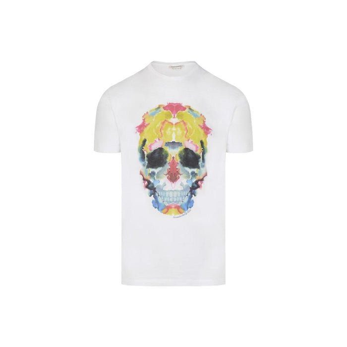 Alexander Mcqueen White 15th Anniversary Blot Skull T-Shirt