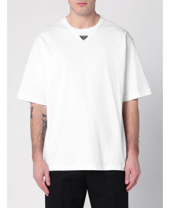 PRADA Black Cotton T-Shirt Men’s Short Sleeve Top