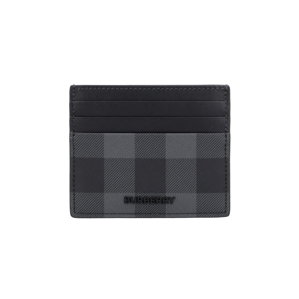 BURBERRY Black Leather Unisex Card Holder Wallet