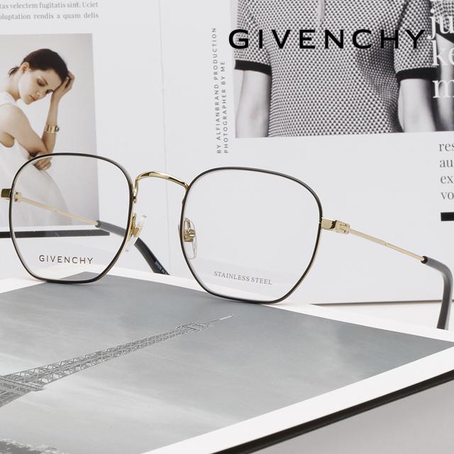 GIVENCHY Black Geometric Unisex Eyeglass Frames GV0115 2M2