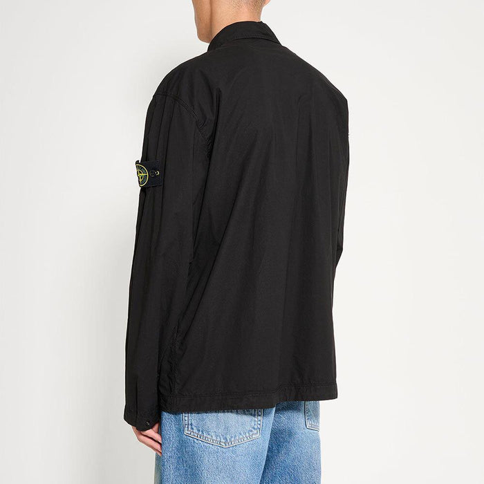 STONE ISLAND Cotton Tela Overshirt Jacket Black 1200015