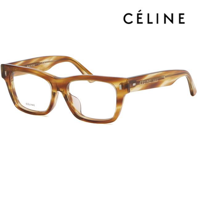 CELINE Thick Transparent Light Tortoise Asian Fit Eyeglasses Frames CL50011F 056
