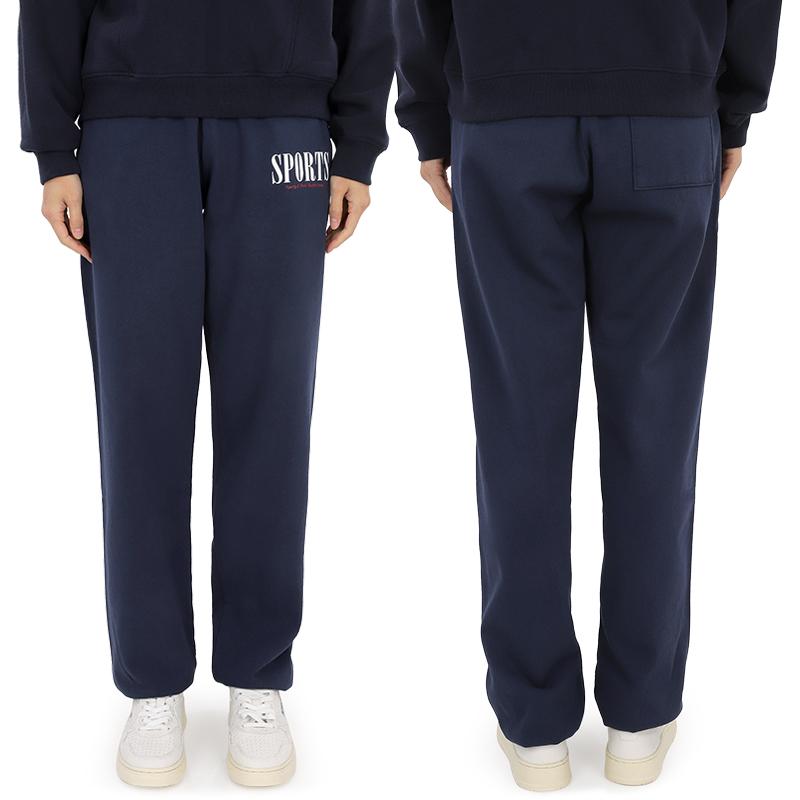 SPORTY&RICH Women’s Navy Logo Print Jogger Sweatpants