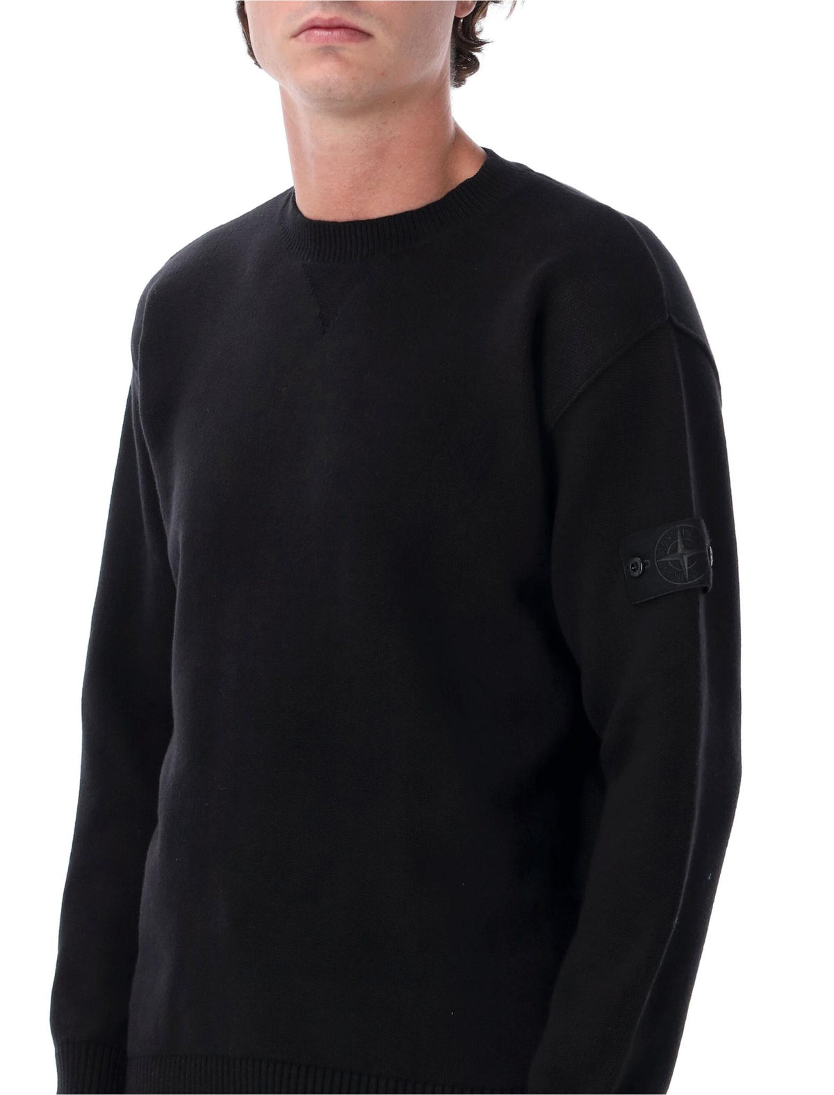 STONE ISLAND Gray Wool Turtleneck Knit Sweater