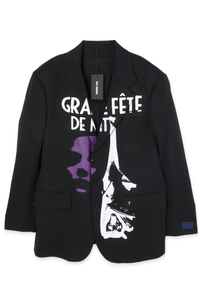 Raf Simons Men's Oversized Uniform Pockets Print Blazer 222 M545C 30001 0099